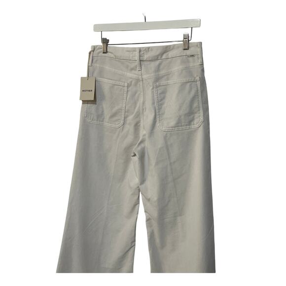 MOTHER JEANS WOMENS 31 CORDUROY WIDE LEG PATCH POCKET ROLLER SKIMP CHALK NEW - Picture 7 of 11